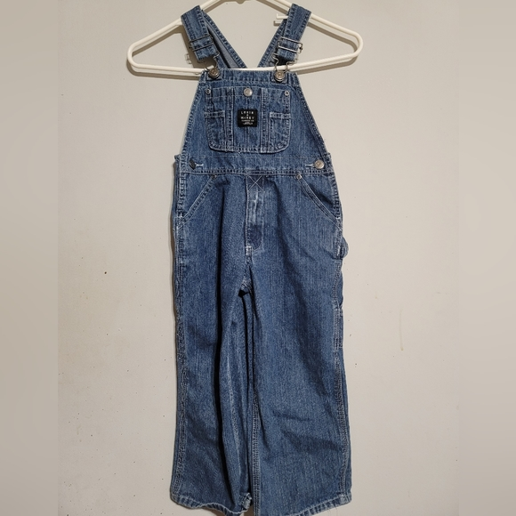 KEY Overalls Bibs BOYS GIRLS SIZE 4 FARMER BLUE DENIM‎ CARPENTER JEANS YOUTH. - Picture 1 of 4